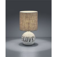 Esna Keramik-Tischlampe love und Cappuccino-Lampenschirm Ø16 cm Trio Lighting von IPERBRIKO