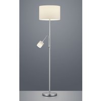 Hotel-Nickel-Stehlampe-weißer Stoff-Lampenschirm mit Trio-Beleuchtungs-Lesepunkt von IPERBRIKO