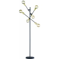 Minimale Stehlampe 6 verstellbare Lichter Kreuz Schwarz und Gold Trio Lighting von IPERBRIKO