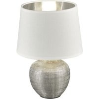 Iperbriko - Moderne Tischlampe Silber Keramik Weiß Luxor Lampenschirm Ø18 cm Trio Lighting von IPERBRIKO