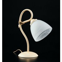 Iperbriko - Nachttischlampe Eisen Elfenbein Decape Lampenschirm Alabaster Weißglas 23x h31 cm von IPERBRIKO