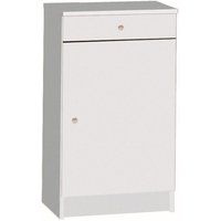 Niedriger Mehrzweck-Kleiderschrank mit einer Tür und einer Schublade Weiß 46x34x h80 cm von IPERBRIKO