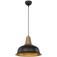 Rena ASZ1341 Pendelleuchte aus schwarzem Metall mit goldener Innenseite Rena ASZ1341 Pendelleuchte aus schwarzem Metall mit goldener Innenseite von WEBMARKETPOINT