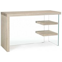 Schreibtisch aus Bilbao-Holz und gehärtetem Glas 120x50x76h cm von IPERBRIKO
