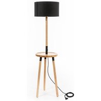 Iperbriko - Stehlampe Acrux aus schwarzem Stoff und Holz sts, 40cm x 40cm x 135cm von IPERBRIKO