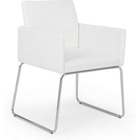 Stuhl mit Armlehnen aus Kunstleder Weiß sixty 60x54x h80,5 cm von IPERBRIKO