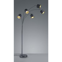 Tommy Black Stehlampe 5xE14 Schwarz-Gold Stoff H200 cm Trio Beleuchtung von IPERBRIKO