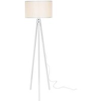 Tripod Stehlampe aus Holz und weißem Stoff rodi 36x h136 cm von IPERBRIKO