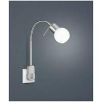 Verstellbare LED-Wandleuchte Fred Nickel und weißes Glas Trio Beleuchtung von IPERBRIKO