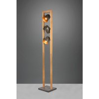 Iperbriko - Vintage Holz Stehlampe 3 verstellbare Metall Nickel Spot Cone Bell Trio Beleuchtung von IPERBRIKO