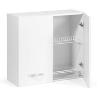 Iperbriko - Wandschrank für Abtropffläche für Küche Esche weiß Cm 80x32xH 72 mit 2 Türen von IPERBRIKO