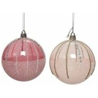 Iperbriko - Weihnachtskugel im Glas transparent glitzern rosa sortiert 10 cm Stk 1 von IPERBRIKO