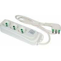 Iperbriko - Weiße Bypass-Steckdosenleiste mit beleuchtetem Schalter, 3-fach 2P+E 16A, 3x1,0 m 1,5 Kabel im Lieferumfang enthalten. von IPERBRIKO