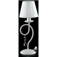 Weiße Eisen Tischlampe One Light Shabby Dekoration Weißer Lampenschirm 14x h32 cm von IPERBRIKO