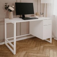 Weiße Schreibtisch mit Schublade und Fach - L120xB65xH75 cm von IPERBRIKO