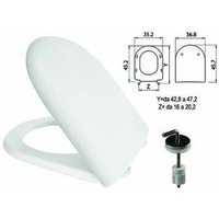 Iperbriko - Weißer duroplastischer Toilettensitz "Luna 2" mit Edelstahlscharnieren H050 – fer 410786. von IPERBRIKO