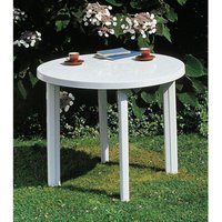 Gartentisch Tondo 90cm rund weiß Kunststoff Terrassentisch Balkontisch Gartenmöbel von IPAE PROGARDEN