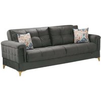 Iperbriko - kemer Dreisitzer-Schlafsofa mit Container aus Holz und dunkelgrauem Stoff 219x99x h87 cm von IPERBRIKO