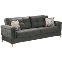Kemer Dreisitzer-Schlafsofa mit Container aus Holz und dunkelgrauem Stoff 219x99x h87 cm Kemer Dreisitzer-Schlafsofa mit Container aus Holz und dunkelgrauem Stoff 219x99x h87 cm von IPERBRIKO