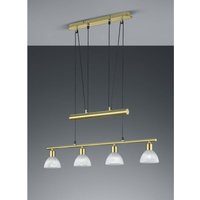 Kronleuchter aus Messing Up and Down Barbell 4 Lampenschirm aus Glas Levisto Trio Lighting von IPERBRIKO