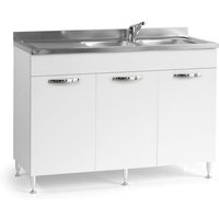 Iperbriko - Küchenspüle mit 3 Türen Reversible weiß Cm 120x50xH 85 von IPERBRIKO