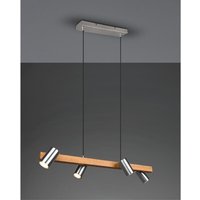 Linearer Kronleuchter aus Holz und Nickel 4 verstellbare zylindrische Spots Marley Trio Lighting von IPERBRIKO