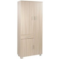 Mehrzweck-Kleiderschrank mit drei Türen und einer Schublade Light Elm 77x34x h178 cm von IPERBRIKO