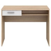 Moderne Schreibtisch mit Schublade, weißes Eichenholz, 100x59x75,5 cm von IPERBRIKO