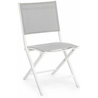 Iperbriko - Outdoor-Stuhl aus Aluminium Weiß Grau elin 47x57x h88 cm von IPERBRIKO