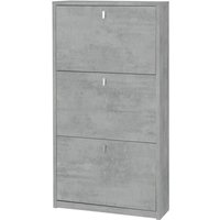 Platzsparender schlanker Schuhschrank mit drei Türen Beton Cemento 63x18x h117 cm von IPERBRIKO