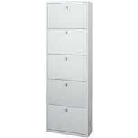 Platzsparender schlanker Schuhschrank mit fünf Türen Ash White 63x29x h190 cm von IPERBRIKO