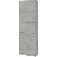 Platzsparender schlanker Schuhschrank mit fünf Türen Beton Cemento 63x29x h190 cm von IPERBRIKO