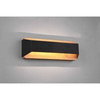 Rechteckige Wandleuchte mit doppelter LED-Emission Arino Black Wood Trio Lighting von IPERBRIKO