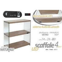 Regal aus Glas und led-mdf mit Bluetooth-Holz cm 74 x 29 x 81 h von IPERBRIKO