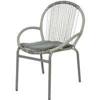 Salento-Stuhl mit grauem Korbgeflechtkissen für den Außenbereich von IPERBRIKO