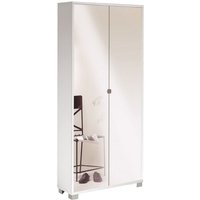 Iperbriko - Schmaler Mehrzweckschrank mit zwei Spiegeltüren und acht Einlegeböden in Ash White 83x29x H190 cm von IPERBRIKO