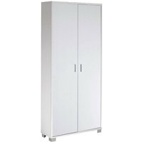 Schmaler Mehrzweckschrank mit zwei Türen und acht Einlegeböden in Ash White 83x29x H190 cm von IPERBRIKO