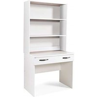 Iperbriko - Schreibtisch mit Schublade für Schlafzimmer oder Büro mit weißem Bücherregal Computerarbeitsplatz von IPERBRIKO