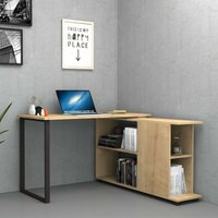 Schreibtisch mit wendbarem Bücherregal Eiche oslo 120x60x h74 cm von IPERBRIKO