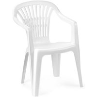 Iperbriko - Scilla-Stuhl aus hartem weißem Kunstharz, stapelbar mit Armlehnen von IPERBRIKO