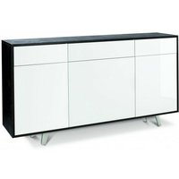Sideboard mit drei Türen und drei Schubladen Glossy Black Oxide White 164x41x h92 cm von IPERBRIKO