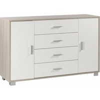 Iperbriko - Sideboard mit zwei Türen und vier Schubladen White Elm 136x41x h86 cm von IPERBRIKO