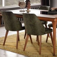 Iperbriko - Stuhl aus olivgrünem Samt mit Holzbeinen diana 50x48x h87 cm von IPERBRIKO