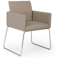Iperbriko - Stuhl mit Armlehnen aus Kunstleder Tortora sixty 60x54x h80.5 cm von IPERBRIKO