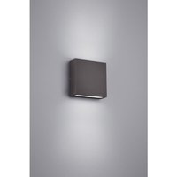 Thames Led Double Emission Square Wandleuchte IP54 Anthrazit 14x14 cm Trio Lighting von IPERBRIKO