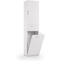 Iperbriko - Wäscheschrank 1 Tür 1 Schublade weiß lackiert von IPERBRIKO