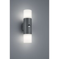 Wandleuchte Hoosic Biemission 2xE27 Anthrazit Mit Bewegungssensor H33 cm IP44 Trio Lighting von IPERBRIKO