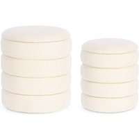 Weißer Boucle-Pouf D.33.5x38.5h und D.40x44.5h von IPERBRIKO