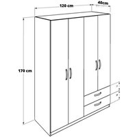 Weißer Schrank 120x170 4 Türen 2 Schubladen von IPERBRIKO