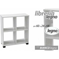 Webmarketpoint - Weißes Bücherregal Hängeregal 60x24x 68 mit Füßen von WEBMARKETPOINT